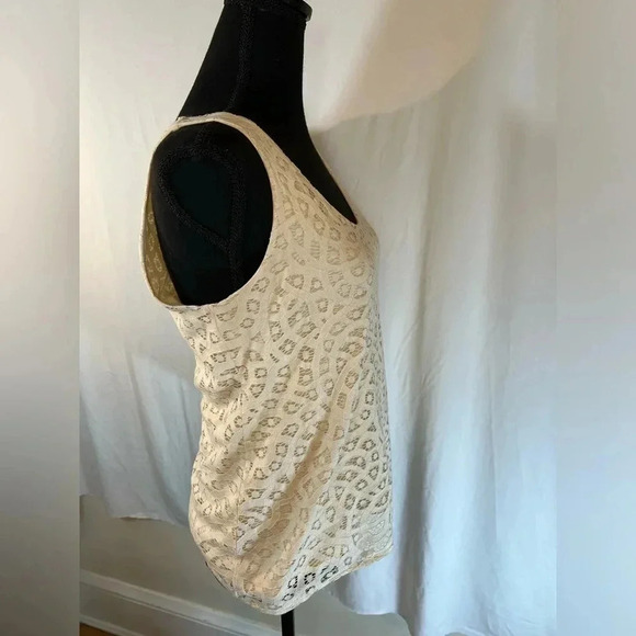 Anne Taylor LOFT Cream Crochet Sleeveless Tunic Top - Size Small Petite - Picture 5 of 11